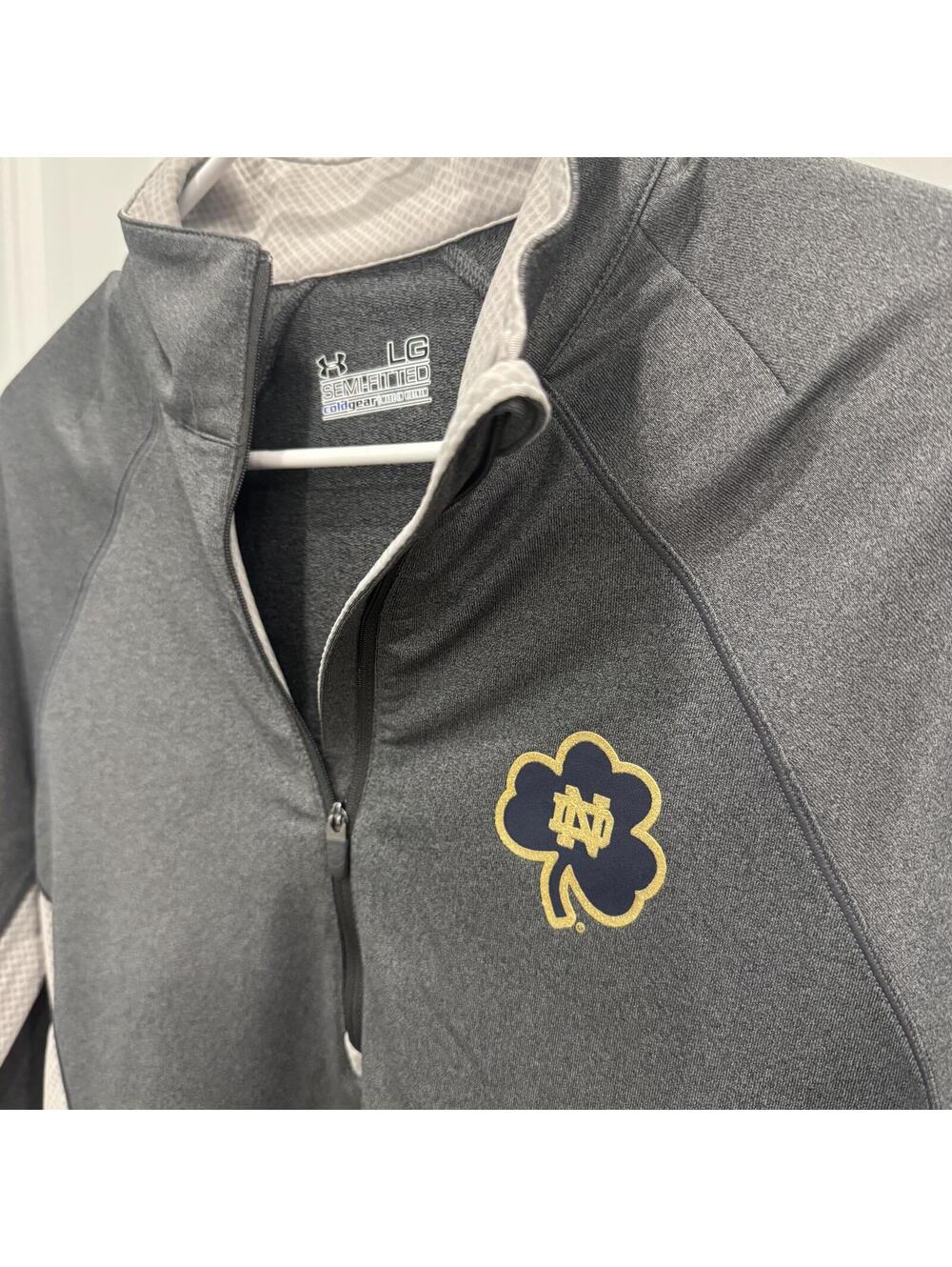 Under Armour Large Notre Dame Shamrock Quarter-Zip Pullover